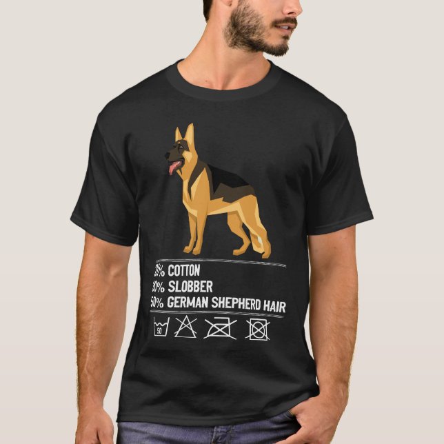021 20% Bomull 30% Slobber 50% Tysk shepherd Hai T Shirt (Framsida)
