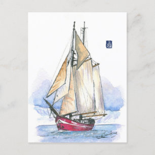 (021) Noorderlicht Sailboat Vykort