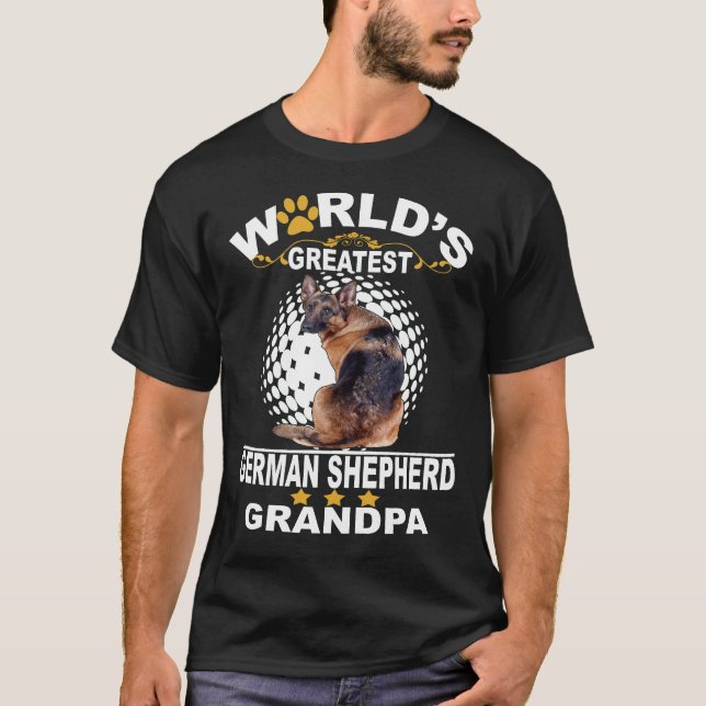 021 Världsmästare German Shepherd Grandpa T Shirt (Framsida)