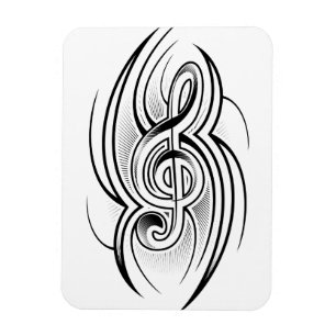 028 SVART VITE TREBLE CLEF TATTOO VECTOR DESIGN M MAGNET