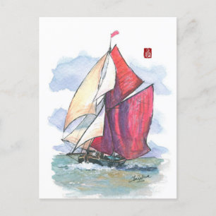 (029) Themes Sailboat-segelbåt Vykort