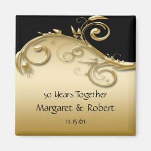 02 Guld och Svart 50-årsjubileum Magnet