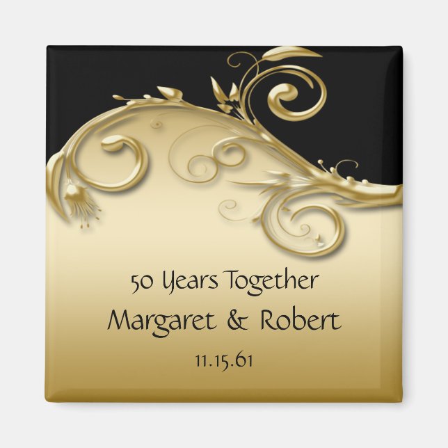 02 Guld och Svart 50-årsjubileum Magnet (Framsidan)