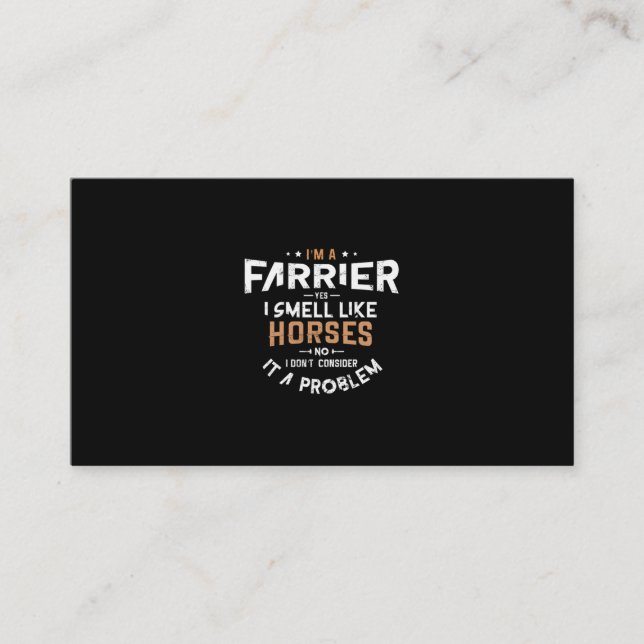 02.Im A Farrier Ja, jag blöder som hästar nr I. Visitkort (Framsida)