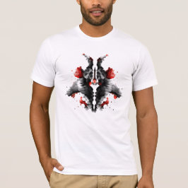 02 Svart & Röd Rorschach-bläckplats Abstrakt T-Shi T Shirt
