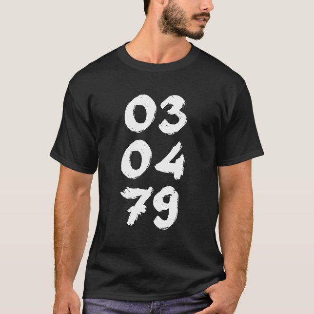 030479 Födelsedatum, måndag T Shirt (Framsida)