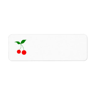 031 RED TECKNAD RED CHERRIES CLIPART VECTOR GRAPHI RETURADRESS ETIKETT