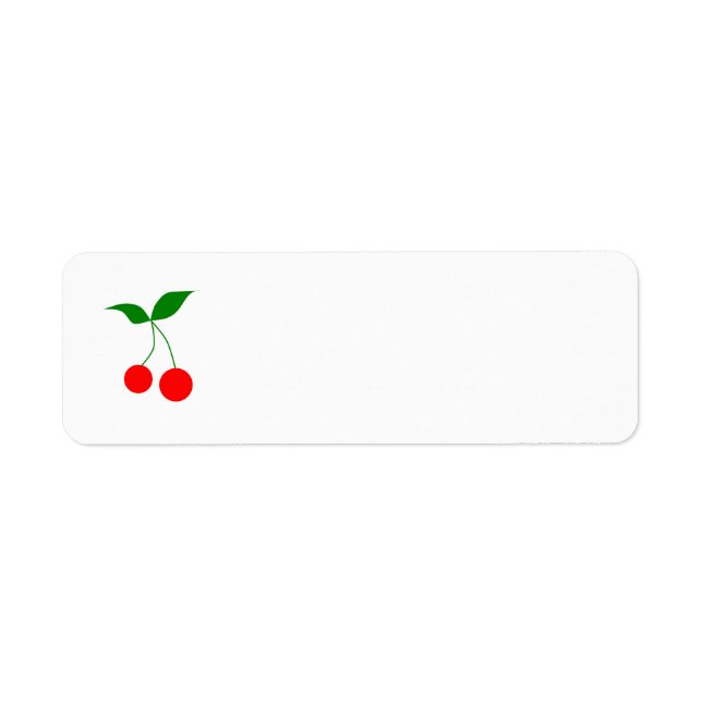 031 RED TECKNAD RED CHERRIES CLIPART VECTOR GRAPHI RETURADRESS ETIKETT (Framsidan)