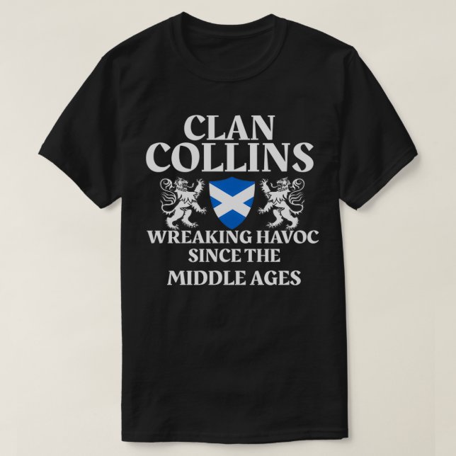 035066 Klan Collins Scottish Family Kilt Tartan Li T Shirt (Design framsida)