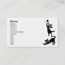 039 & 007 SVARTA KATTER PETS ANIMALS CUTE TECKNADS VISITKORT