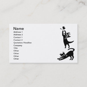 039 & 007 SVARTA KATTER PETS ANIMALS CUTE TECKNADS VISITKORT