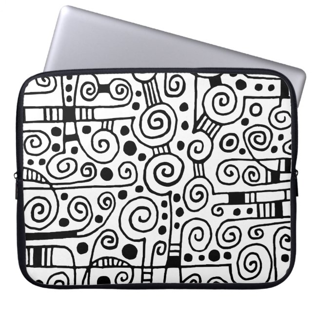 040512 - Svartvit Laptop Sleeve (Framsidan)