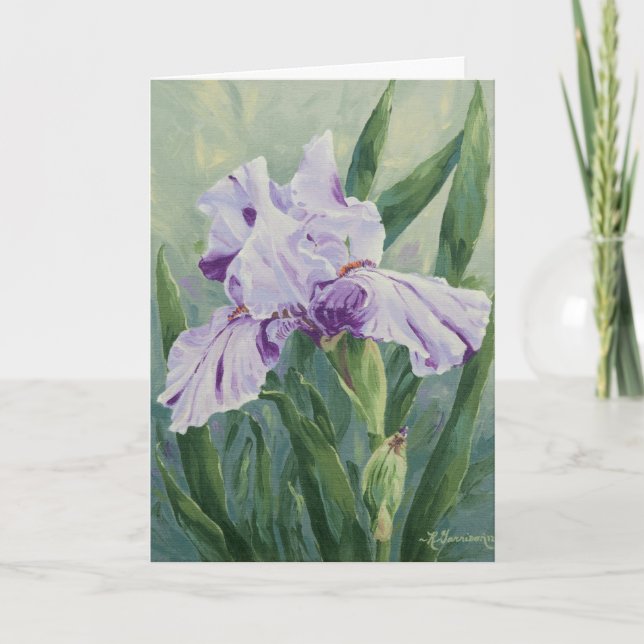 0440 Lila Streaked Iris Sympathy Card Kort (Framsida)