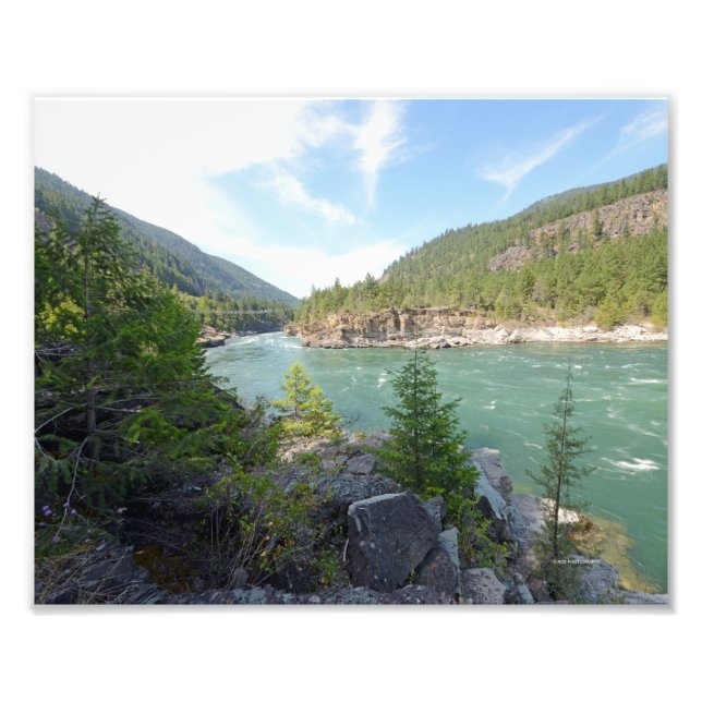 0442 8/12 Fotografi av Kootenai Falls i Libby. (Framsidan)