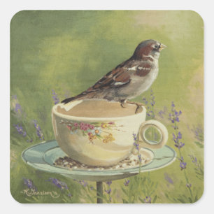 0470 Sparrow Fyrkantigt Klistermärke