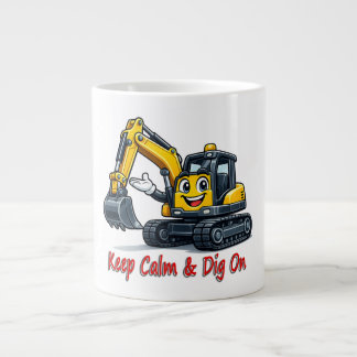0499AC20A1  Happy Forklift Cartoon Mascot Jumbo Mugg