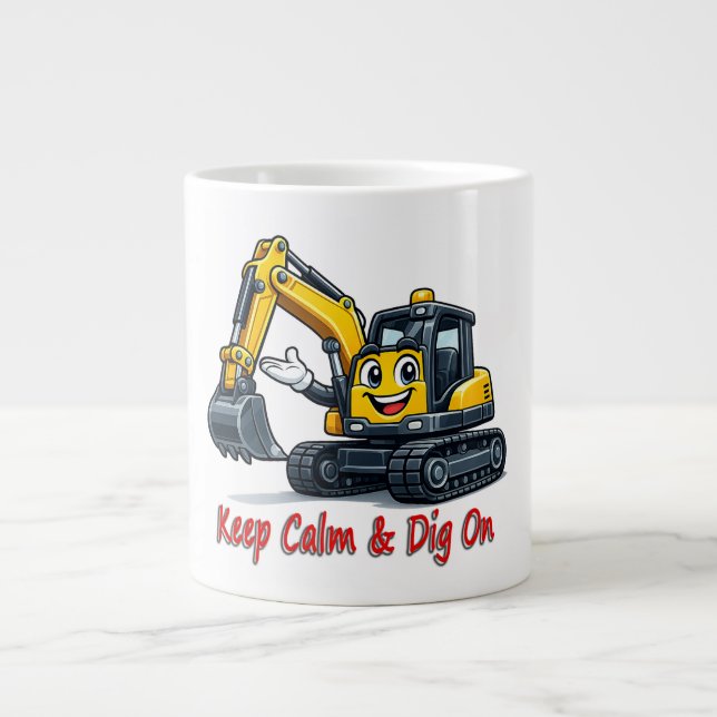 0499AC20A1  Happy Forklift Cartoon Mascot Jumbo Mugg (Framsidan)