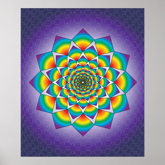04 SWIRLING SQUARES MANDALA POSTER (Framsidan)