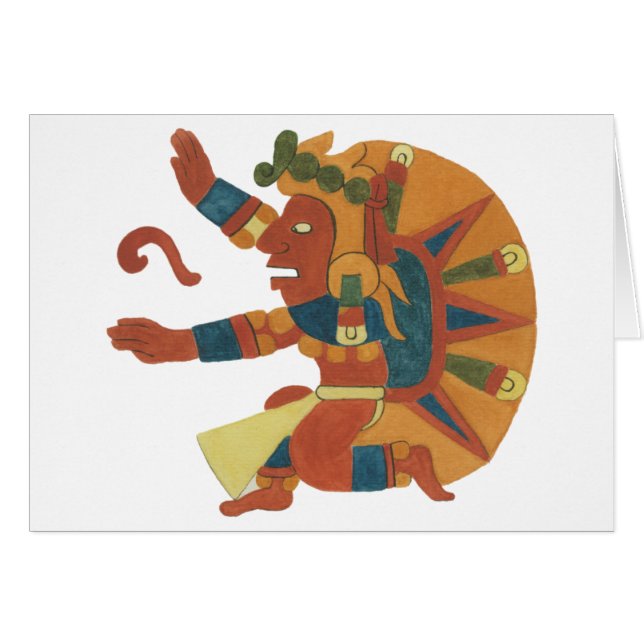 04.Tonatiuh - Mayan / aztec Creator God Hälsningskort (Framsidan Horizontal)