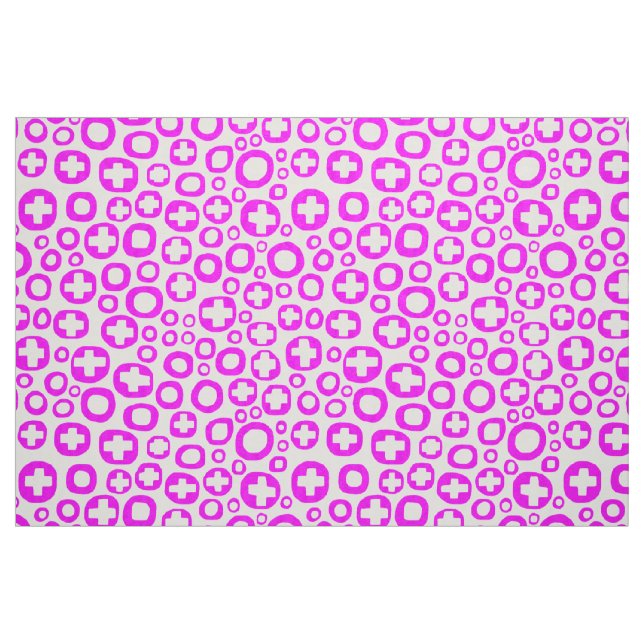 050215 - Magenta om vitt Tyg (Fat Quarter)
