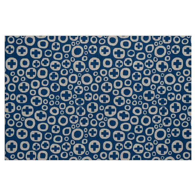 050215 - Mörk blått 00396c (Indigo stil) Tyg (Fat Quarter)