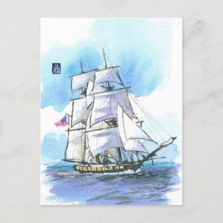 (053) US Brig Niagara Sailboat Vykort