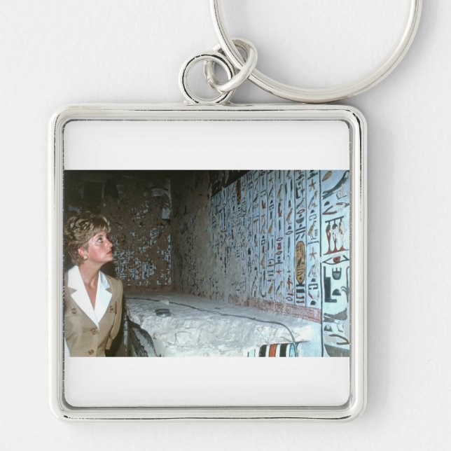 060 Princess Diana Egypten 1992 Fyrkantig Silverfärgad Nyckelring (Framsidan)