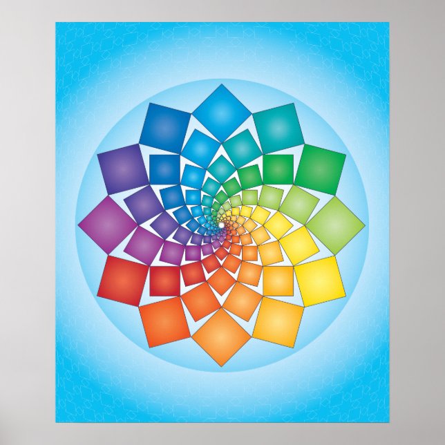 06 RAINBOW SQUARES MANDALA POSTER (Framsidan)