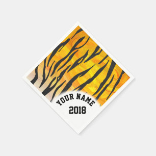 06of12 Black and Orange Tiger Theckans Napkins Pappersservett