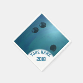 06of12 Blue Bowling Ball ThLED Napkins Pappersservett