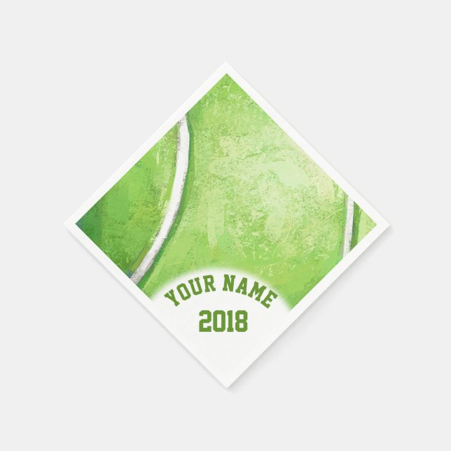 06of12 Grönt Tennis ThLED Napkins Pappersservett (Hörn)