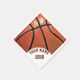 06of12 Svarta och röda korgbollstematiska servette Pappersservett