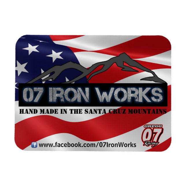07 Järn Works ’Old glory’ Gregg Tävla Magnet (Horisontell)
