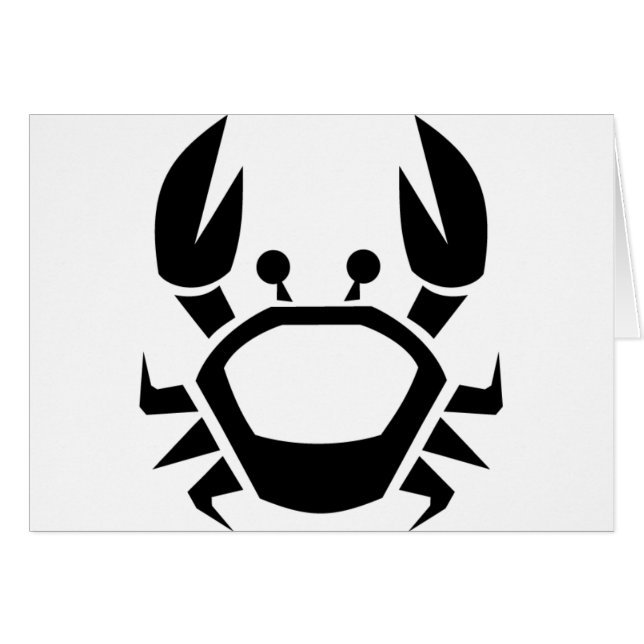 08122006 BLACK WHITE CRAB TATTOO TRIBAL GRAPHICS L HÄLSNINGSKORT (Framsidan Horizontal)