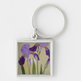 087 FYRKANTIG SILVERFÄRGAD NYCKELRING