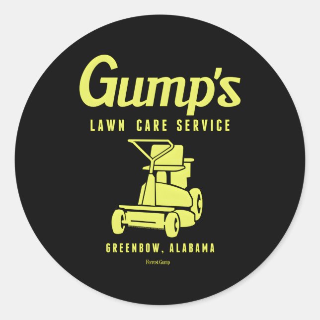 088371 Gump Gräsmatta-tjänst i Skogen Runt Klistermärke (Framsida)