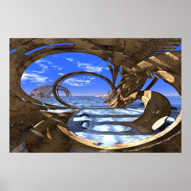 #08-02 Neolothic Caribbean: Surreal Fractal Cave Poster (Framsidan)