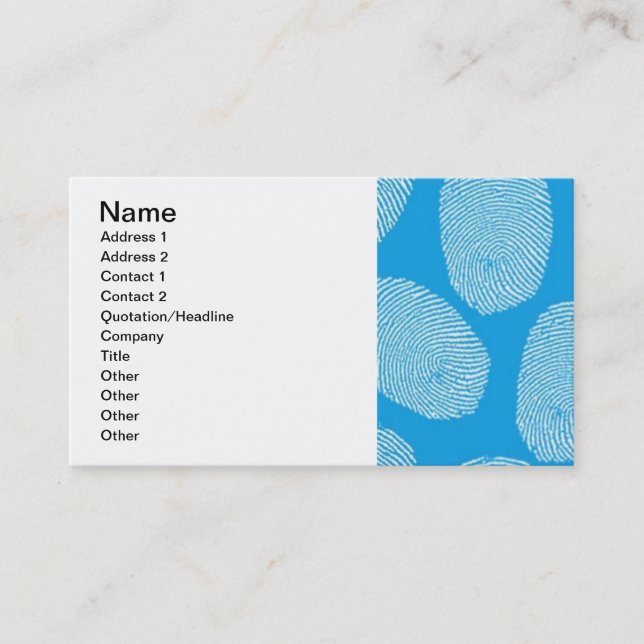 090906-Investigation BLUE FINGERPRINTS DETECTIVE P Visitkort (Framsida)