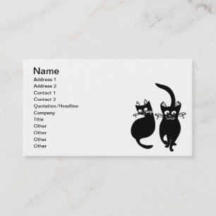092 OCH 081 BLACK TECKNAD CATS PETS ANIMALS BLACK VISITKORT