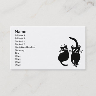 092 OCH 081 BLACK TECKNAD CATS PETS ANIMALS BLACK VISITKORT