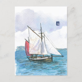 (093) Leenan Head Sailboat Vykort