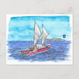 (095) Traditional Waka Sailboat Vykort
