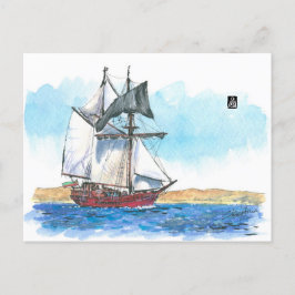 (096) Atyla Schooner Sailcraft Vykort