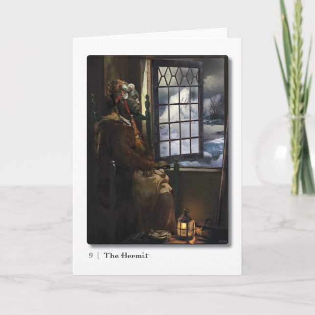 09 Hermit Tarot Greeting Card Kort (Framsida)