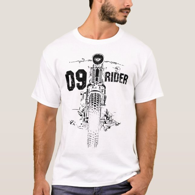 09 Ryttare Motorcykel Biker Grafisk T-Shirt (Framsida)