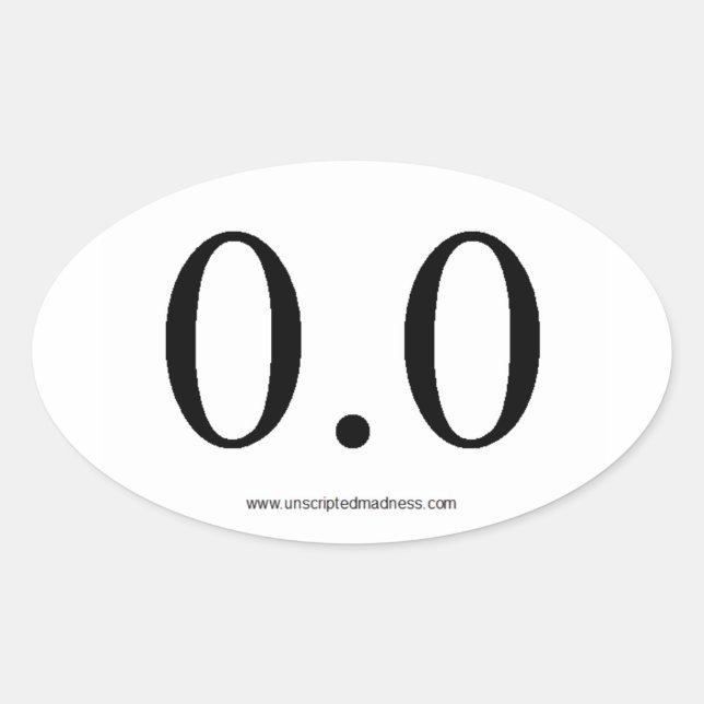 0,0 miles ovalt klistermärke (Framsida)