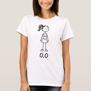 0.0 Rolig Stickfigur Tjej Löpare Maraton Skämt T Shirt