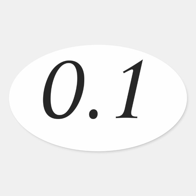 0.1 Oval Sticker Ovalt Klistermärke (Framsida)