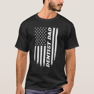 0 4 juli amerikansk flagga tandläkare pappa fäder  t shirt