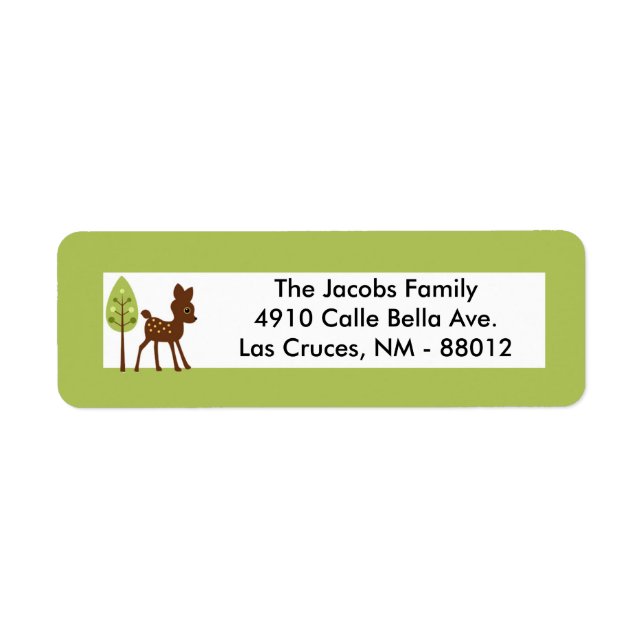 0,75 tum x 2,25 tum Retur Address Label Woodland F Returadress Etikett (Framsidan)